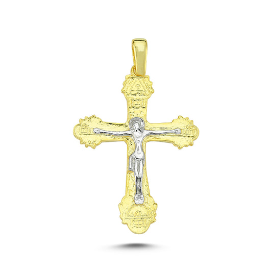 14K Gold Crucifix Charm Necklace