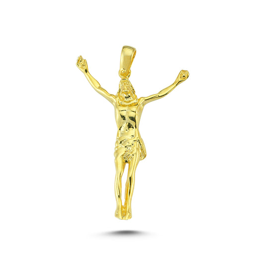 14K Gold Jesus Christ Charm Necklace