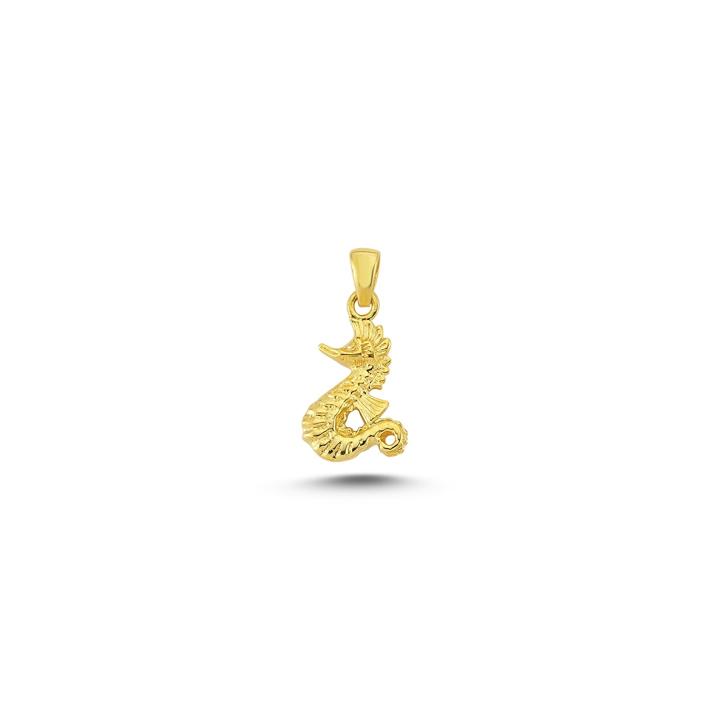 14K Gold Seahorse Animal Charm Necklace