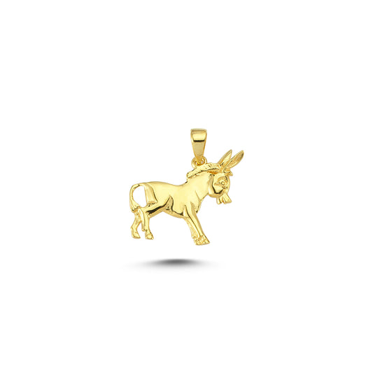 14K Gold Donkey Animal Charm Necklace