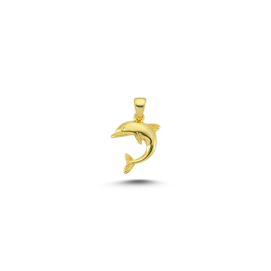 14K Gold Dolphin Animal Charm Necklace