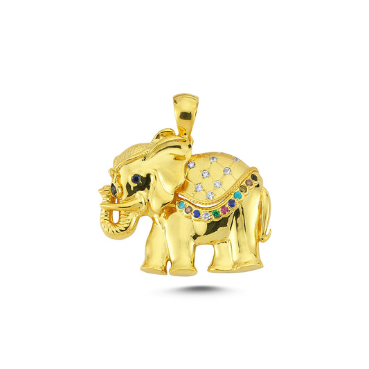 14K Gold Elephant Animal Charm Necklace