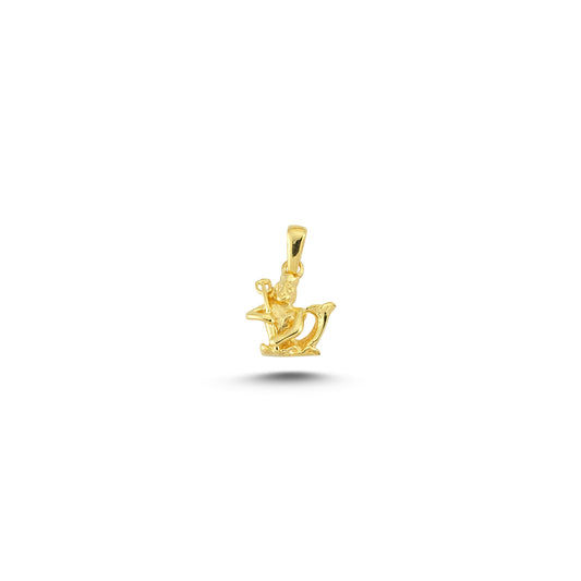 14K Gold Virgo Charm Necklace