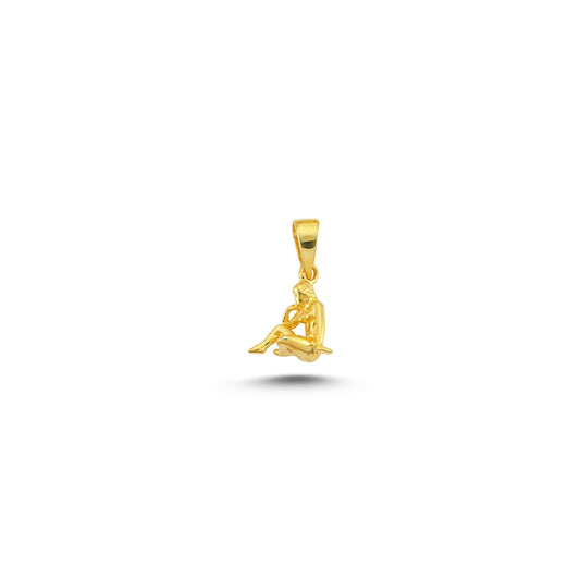 14K Gold Virgo Charm Necklace