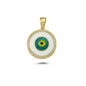 Turkish Evil Eye Necklace Dainty Good Luck Charm Necklace 14K Solid Gold