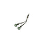 999 Silver Gray Handmade Green Black Rosary Double Tassel