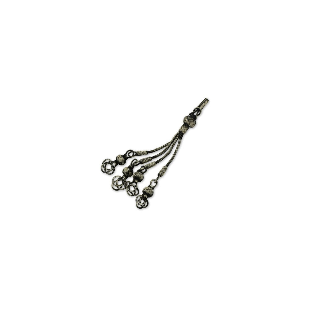 999 Silver Grey Rope Handmade Rosary Quaternary Tassel