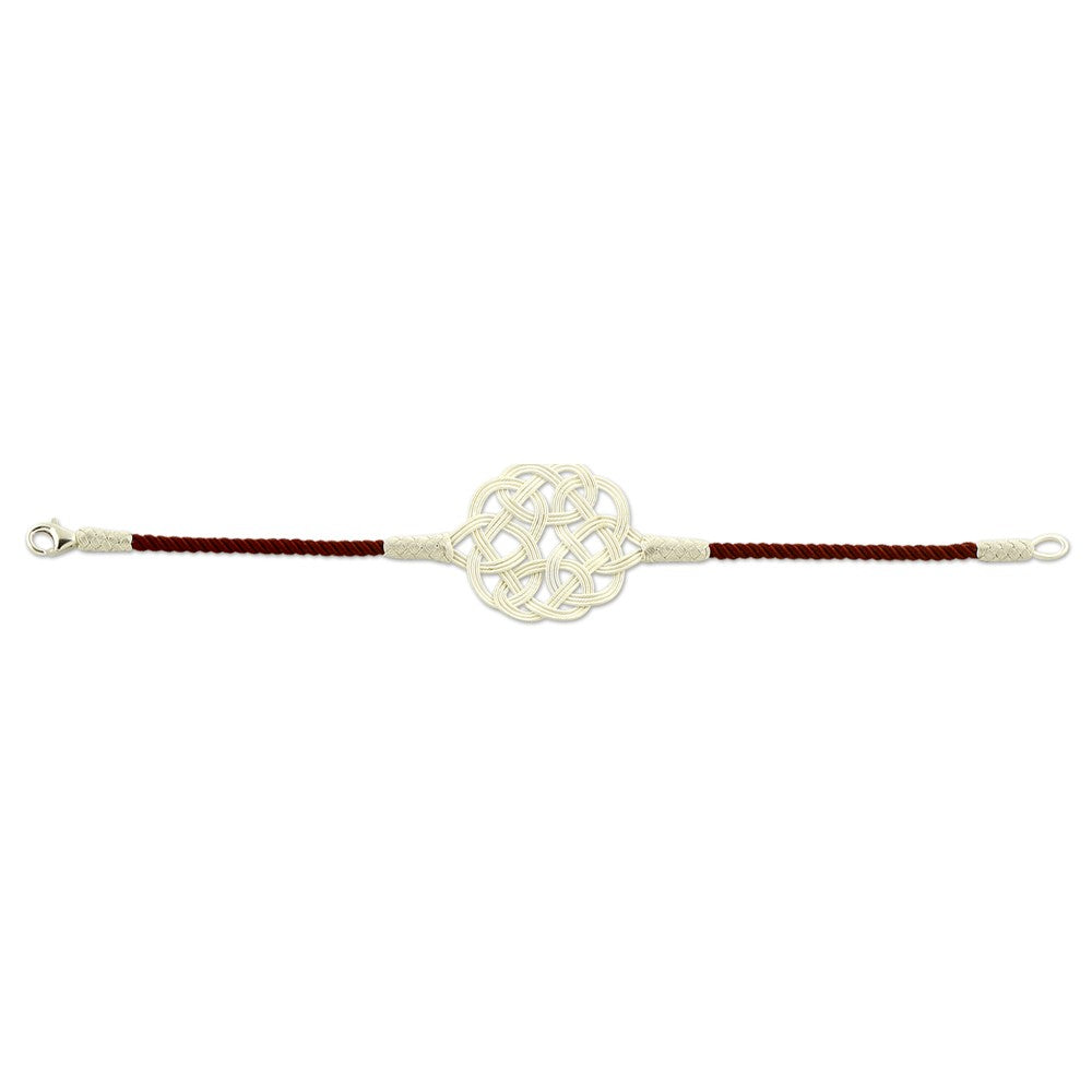 999 Silver White Model Handmade Red Detail Bracelet