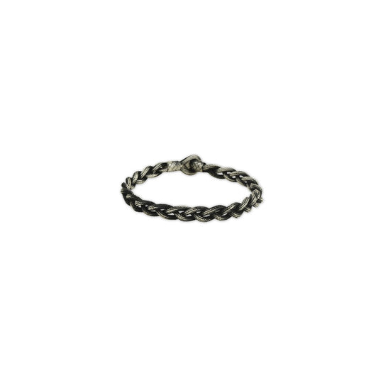 999 Silver Told Gray Hand Knit Rope Bracelet