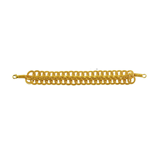 999 Silver Gold Handmade Herringbone Bracelet