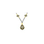 999 Sterling Silver Black Rope Hand Knit Gold Detail Necklace