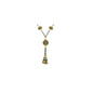 999 Sterling Silver Black Rope Bead Hand Knit Gold Detail Necklace