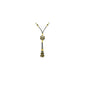 999 Sterling Silver Black Rope Bead Hand Knit Gold Detail Necklace