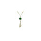 999 Sterling Silver Green Agate Stone White Bead Handmade Necklace