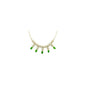 999 Sterling Silver White Bead Green Zircon Stone Handmade Necklace