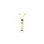 999 Sterling Silver Green Agate Hand Knit Gold Bead Detail Necklace