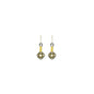 999 Sterling Silver Black Yellow Hand Knit Earring