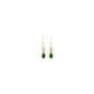 999 Sterling Silver Green Zircon Stone White Beaded Hand Knit Earring