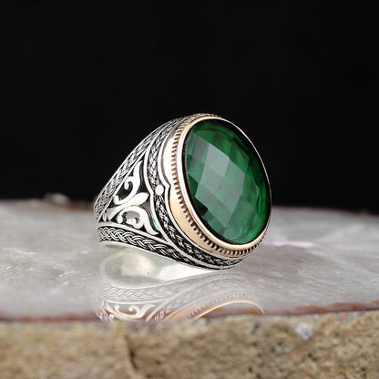 925 Sterling Silver Tiger Eye Stone Handmade Traditional Men Ring