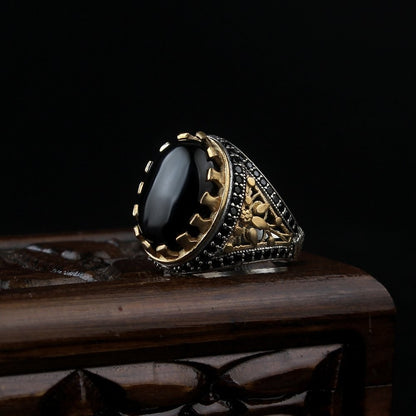 925 Sterling Silver Onyx Stone Handmade Men Ring