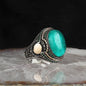 925 Sterling Silver Paraiba Stone Handmade Men Ring