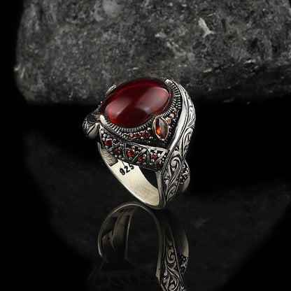 925 Sterling Silver Turquoise Stone Handmade Men Ring