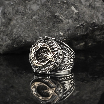 925 Sterling Silver Lion Head Handmade Traditional Motif Men Ring