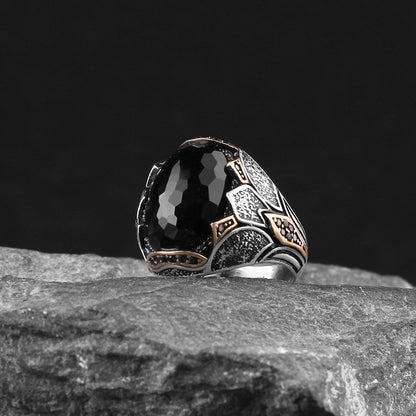 925 Sterling Silver Blue Tiger Eye Handmade Men Ring