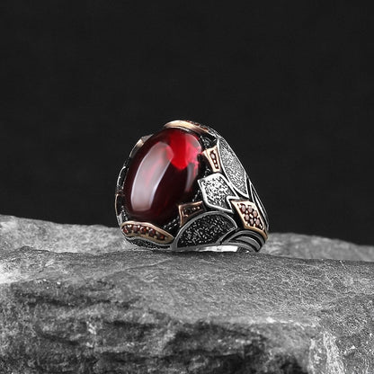 925 Sterling Silver Blue Tiger Eye Handmade Men Ring