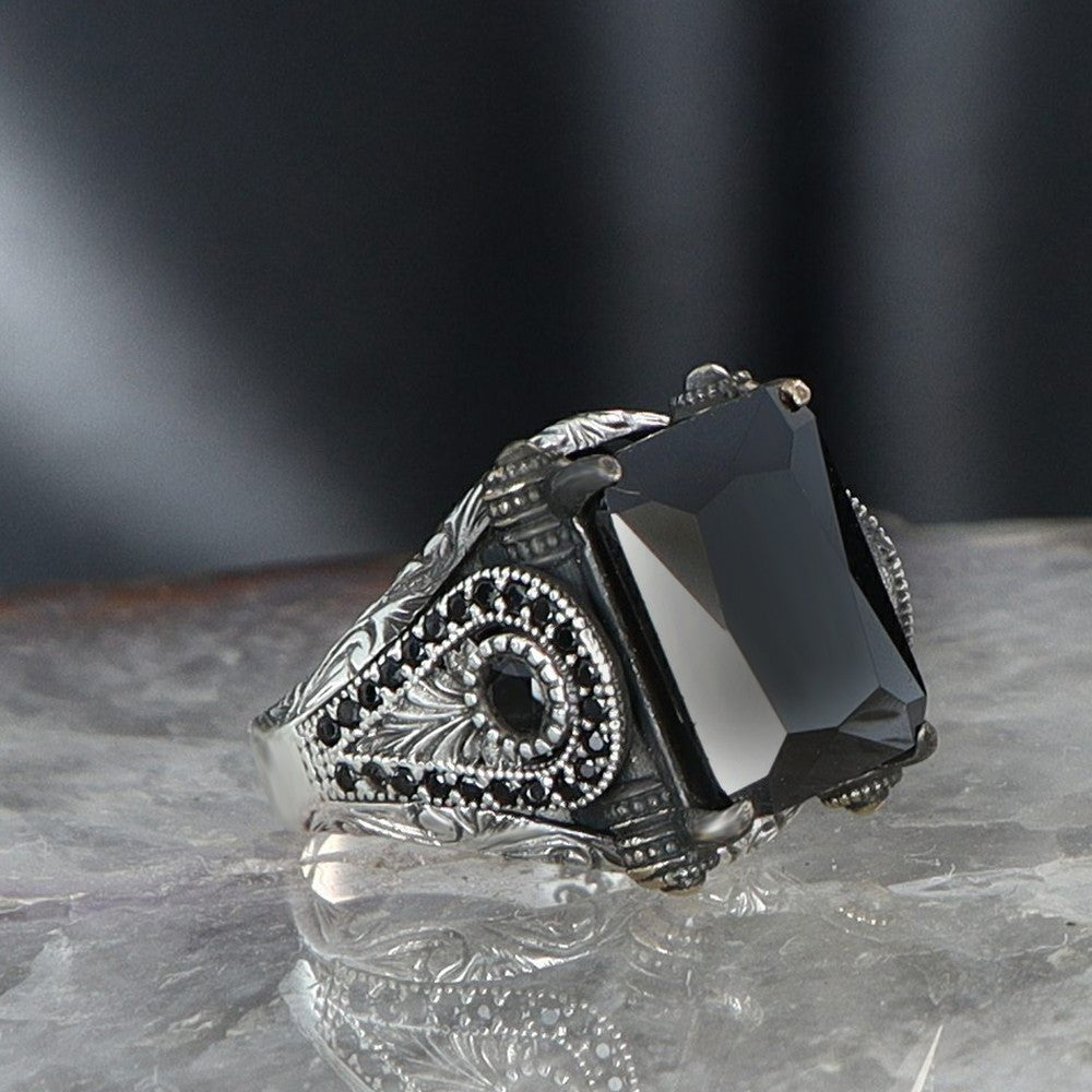 925 Sterling Silver Zultanite Stone Handmade Square Men Ring