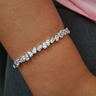 925K Silver Bangle Drop Bracelet