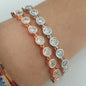 Gold Plated 925K Silver Tennis Cz Diamond Bracelet