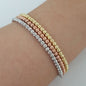 Gold Plated 925K Silver Tricolor Bead Bracelet