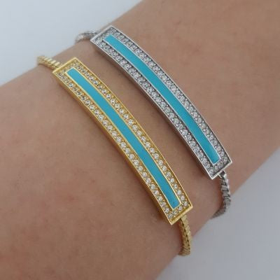 Gold Plated 925K Silver Tennis Cz Diamond Bracelet