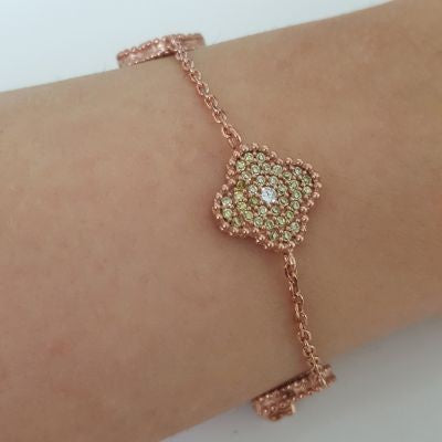 Gold Plated 925K Silver Tennis Cz Diamond Yellow Stone Bracelet