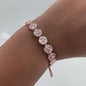 Gold Plated 925K Silver Tennis Cz Diamond Flower Bracelet