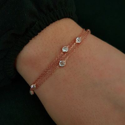 Gold Plated 925K Silver Tennis Cz Diamond Bracelet