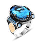 925 Silver Blue Stone  Ring For Men