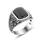 925 Silver Black Stone Ring For Men