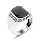 925 Silver Black Square Stone Ring For Men