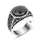 925 Silver Black Zircon Ring For Men