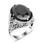 925 Silver Black Zircon Stone Ring For Men