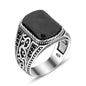 925 Silver Black Zircon Stone Ring For Men