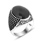 925 Silver Black Zircon Stone Ring For Men