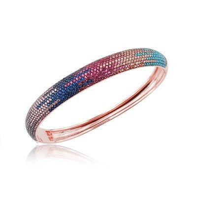 Rose Gold Plated 925K Silver Bangle Bracelet