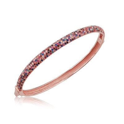 Rose Gold Plated 925K Silver Bangle Bracelet