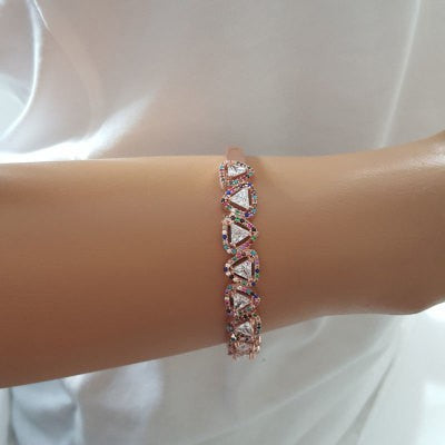 Rose Gold Plated 925K Silver Bangle Bracelet