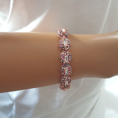 Rose Gold Plated 925K Silver Bangle Bracelet