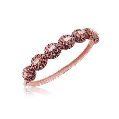 Rose Gold Plated 925K Silver Bangle Bracelet