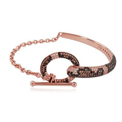 Rose Gold Plated 925K Silver Bangle Bracelet